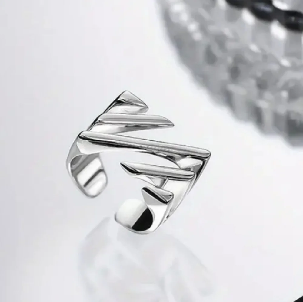 NEW! Silver Plated Simple & Minimalist Geometric Design Women's Ring